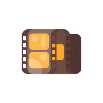 Vector flat style illustration of vintage old cinema clip. Isolated on white  Stock Illustration