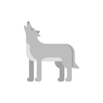 Vector flat style illustration of wolf. Stock Illustration