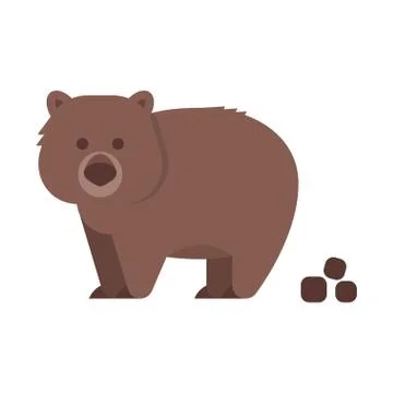 Vector flat style illustration of wombat. Stock Illustration