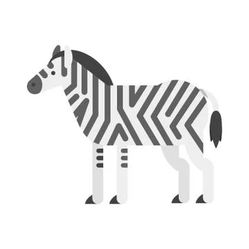 Vector flat style illustration of zebra. Stock Illustration