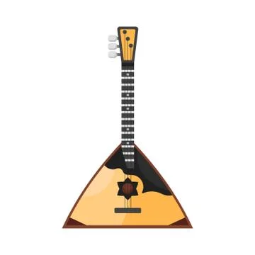Vector flat style Russian traditional musical instrument balalaika. Stock Illustration