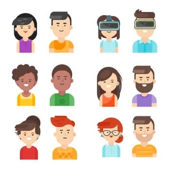 Vector flat style set of people icons. Stock Illustration