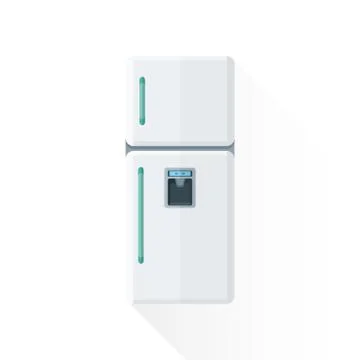 Vector flat style white kitchen refrigerator illustration. Stock Illustration