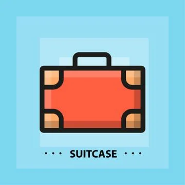 Vector flat suitcase icon Stock Illustration