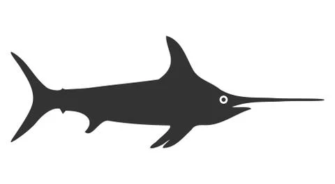 Vector Flat Sword Fish Icon Stock Illustration