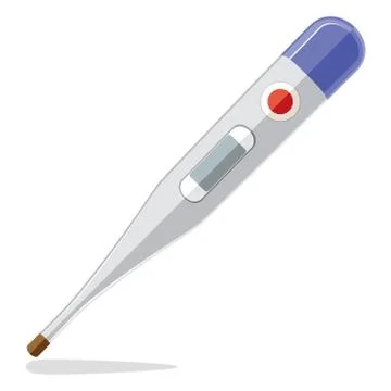 Vector flat symbol of medical electronic thermometer Stock Illustration