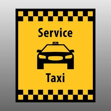 Vector flat taxi logo isolated on white background. Car face icon silhouette. Stock Illustration