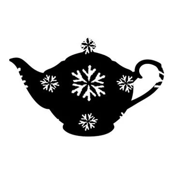Vector flat tea pot with snowflake ornament Illustrazione stock