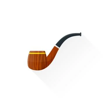 Vector flat tobacco pipe illustration icon. Stock Illustration