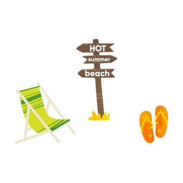 Vector flat travelling beach vacation symbols icon イラスト素材