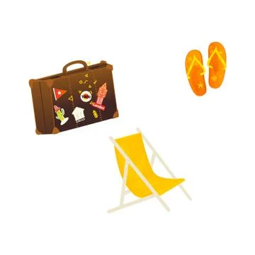 Vector flat travelling beach vacation symbols icon イラスト素材