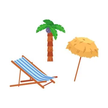 Vector flat travelling beach vacation symbols icon イラスト素材