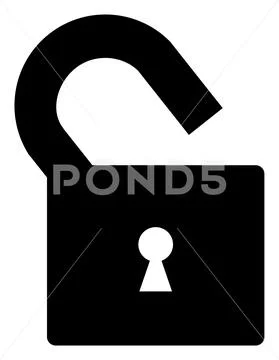 Vector Flat Unlock Icon Stock Illustration