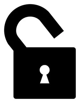 Vector Flat Unlock Icon Stock Illustration