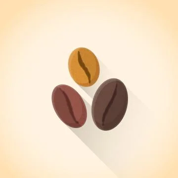 Vector flat various coffee beans set illustration icon. Illustrazione stock