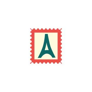 Vector flat vintage postage stamp, postmark icon Stock Illustration
