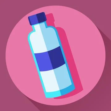Vector flat water bottle icon Stock Illustration