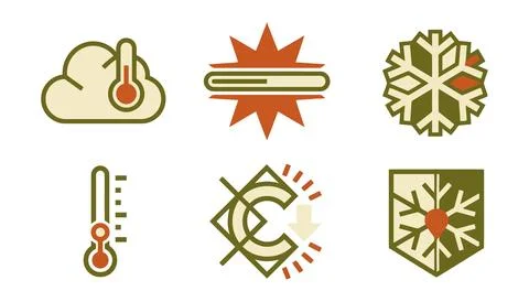 Vector of Flat weather condition icons set Ilustración de archivo