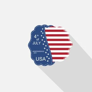 Vector flat web element for Happy celebration of Independence Day with blue Stock Illustration