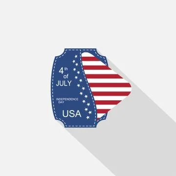 Vector flat web element for Happy celebration of Independence Day with blue p Stock Illustration
