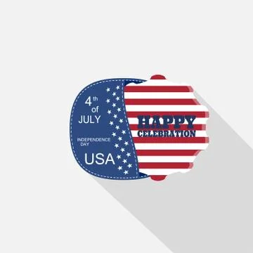 Vector flat web element for Independence Day with blue pocket, insert with a Stock Illustration