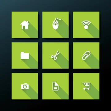 Vector flat web icon set Stock Illustration