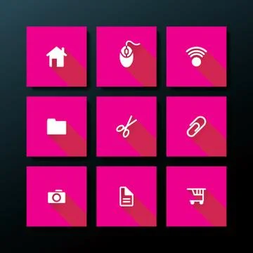 Vector flat web icon set Stock Illustration