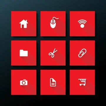 Vector flat web icon set Stock Illustration