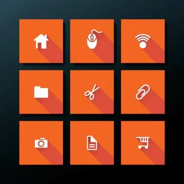 Vector flat web icon set Stock Illustration