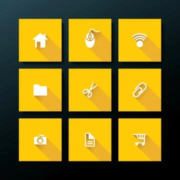 Vector flat web icon set Stock Illustration