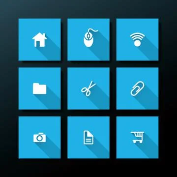 Vector flat web icon set Stock Illustration