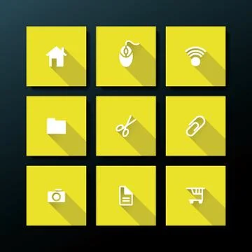 Vector flat web icon set Stock Illustration