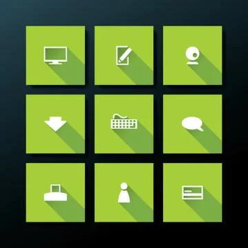 Vector flat web icon set Stock Illustration