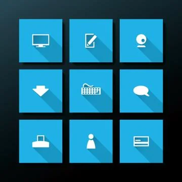 Vector flat web icon set Stock Illustration