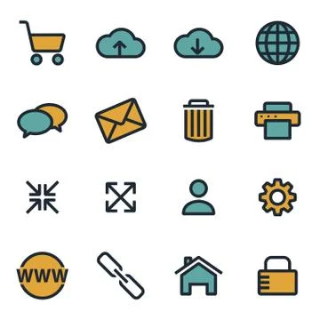 Vector flat web icons set Stock Illustration
