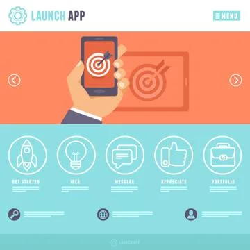 Vector flat webpage template Stock Illustration