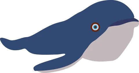 Vector Flat Whale Design Art Illustration Stock Illustration