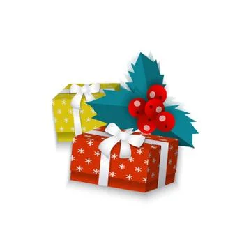 Vector flat winter holiday symbols objects set Stock Illustration
