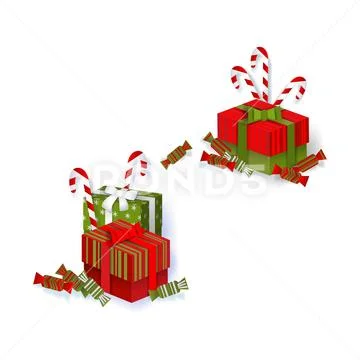 Vector flat winter holiday symbols objects set Stock Illustration