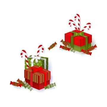 Vector flat winter holiday symbols objects set Stock Illustration