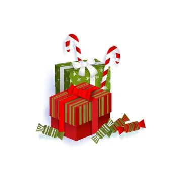 Vector flat winter holiday symbols objects set Stock Illustration