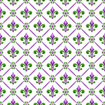 Vector Fleur de Lis Seamless Pattern Stock Illustration
