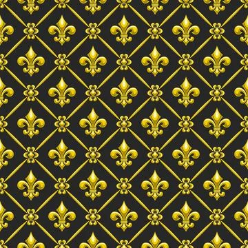 Vector Fleur de Lis Seamless Pattern Illustrazione stock