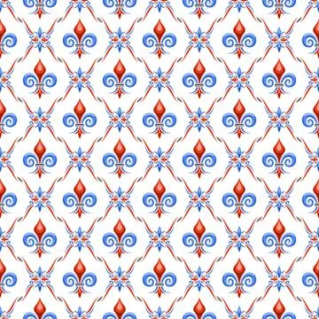 Vector Fleur de Lis Seamless Pattern Stock Illustration