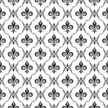 Vector Fleur de Lis Seamless Pattern Stock Illustration