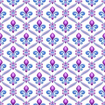 Vector Fleur de Lis Seamless Pattern Illustrazione stock