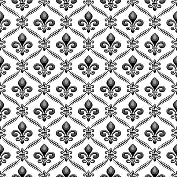 Vector Fleur de Lis Seamless Pattern Stock Illustration