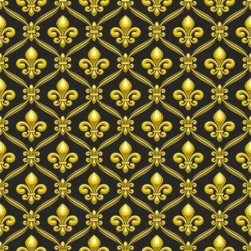 Vector Fleur de Lis Seamless Pattern Illustrazione stock
