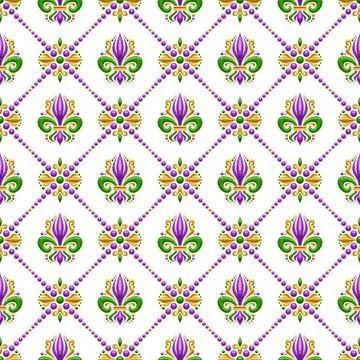 Vector Fleur de Lis Seamless Pattern Stock Illustration