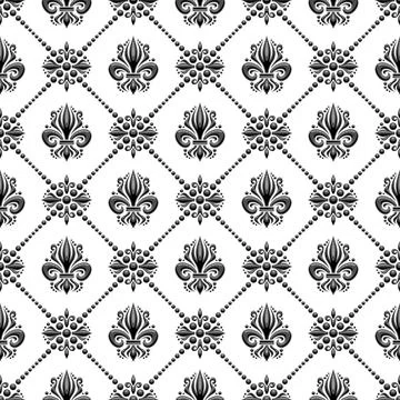 Vector Fleur de Lis Seamless Pattern Stock Illustration